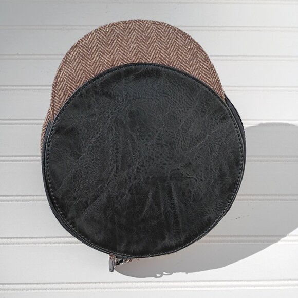 Men's Peaky Cap Tweed Wash Bag Zip Travel Toiletry Bag Blinders Style Hat Case - Picture 5 of 11